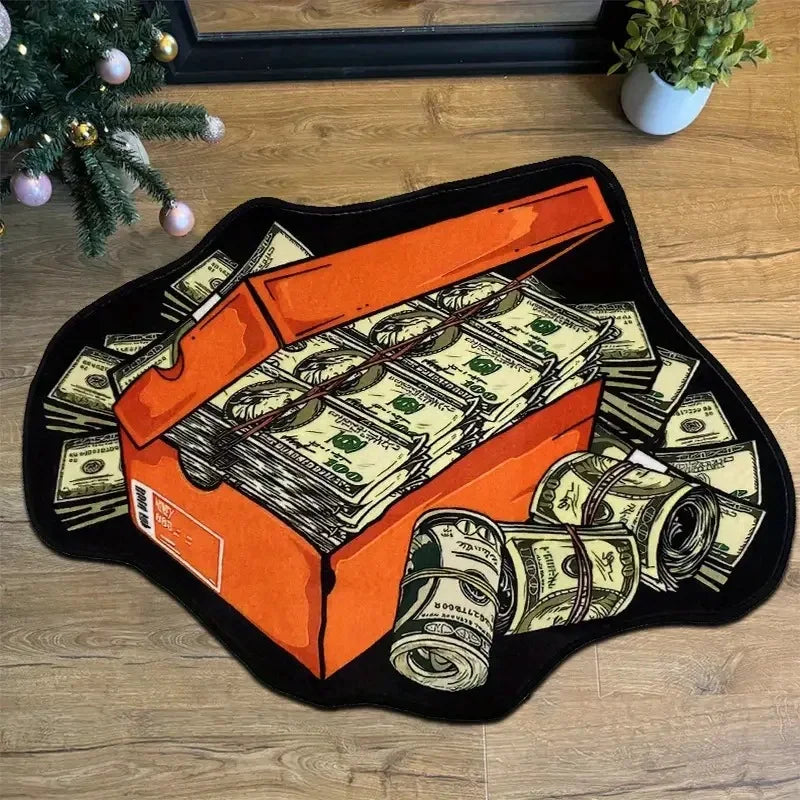 Teppich im Geld Karton-Design – Weich, langlebig & einzigartig | Stylische Home-Deko