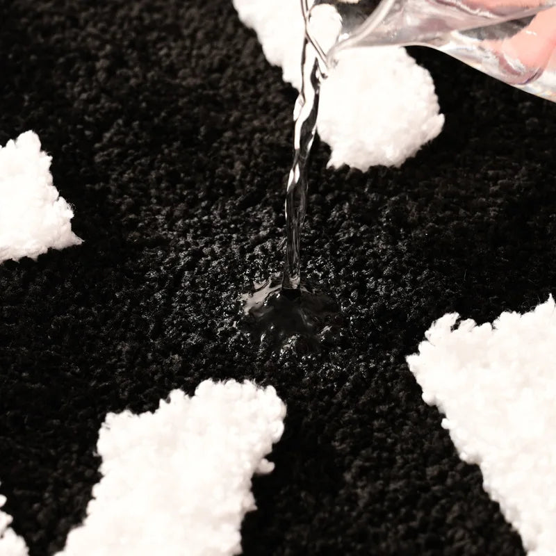🛁 Get Naked Badezimmerteppich – Schwarz-Weiß Runner | Lustige & stylische Badematte