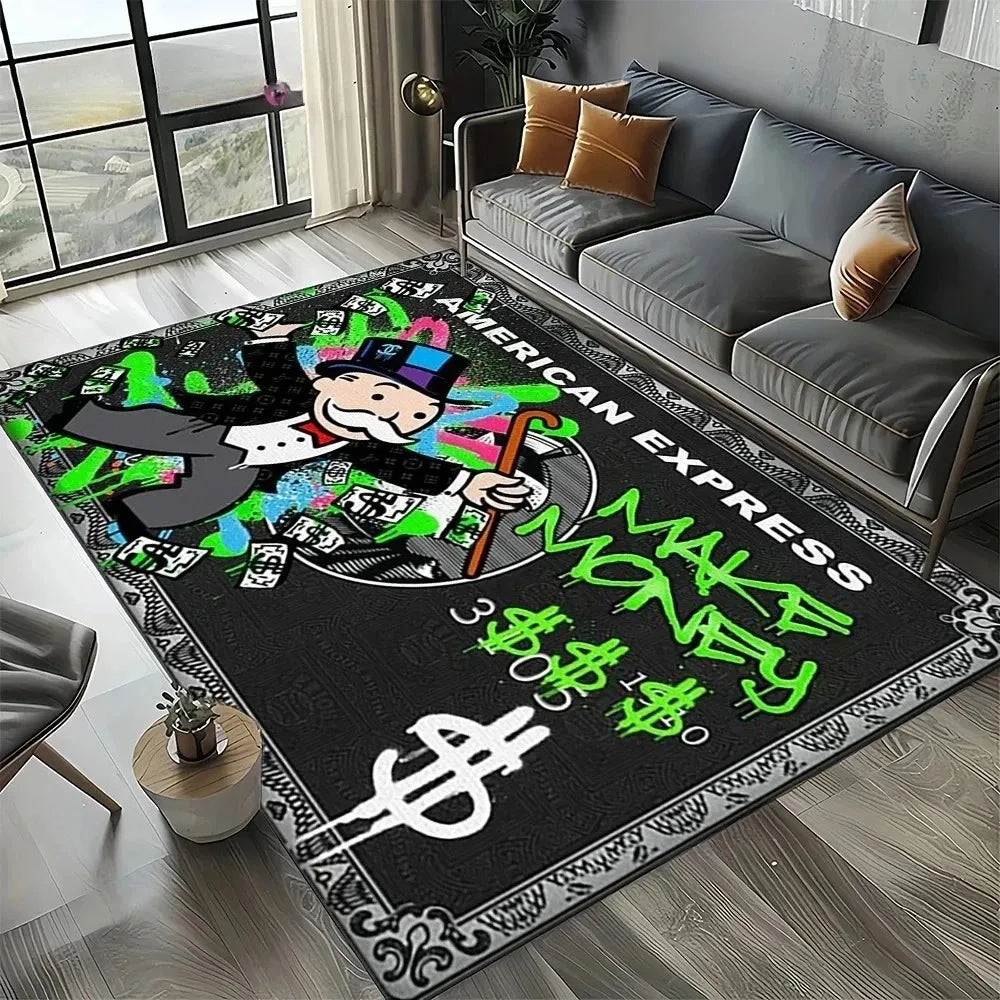 Monopoly Cartoon Teppich – Stylisch, rutschfest & auffällig | Moderne Home-Deko