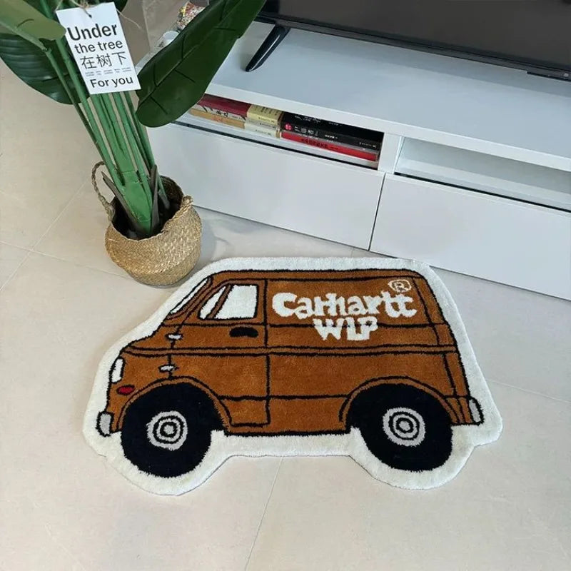 🚗 Cartoon Auto Teppich – Kreativ, weich & kinderfreundlich | Kuschelige Home-Deko
