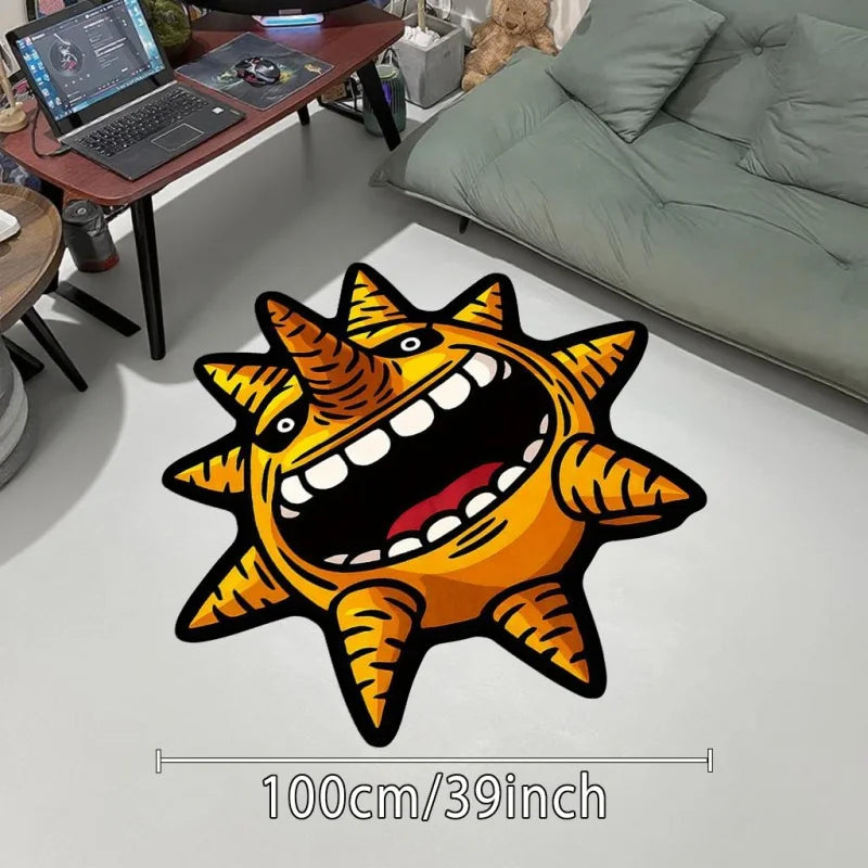 VIKAMA Anime-Stil Kreativer Sonnen-Teppich Einzigartiges Wohnaccessoire Festliche Geschenke Kreative Wohnzimmer- und Schlafzimmer-Dekoration Teppich