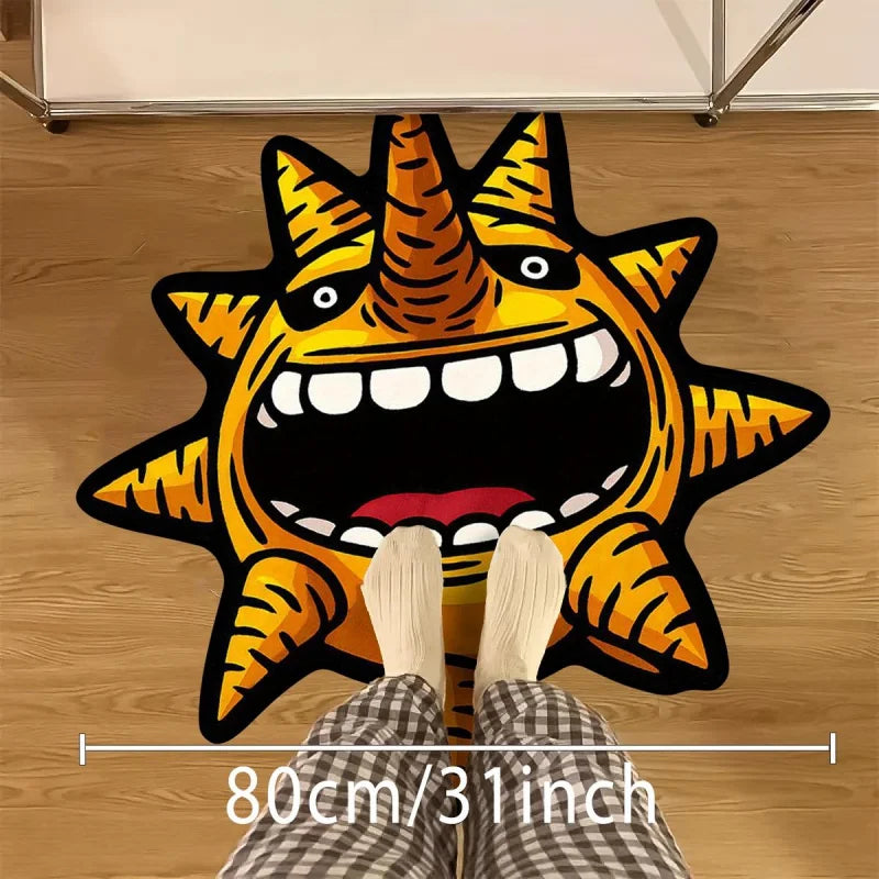 VIKAMA Anime-Stil Kreativer Sonnen-Teppich Einzigartiges Wohnaccessoire Festliche Geschenke Kreative Wohnzimmer- und Schlafzimmer-Dekoration Teppich